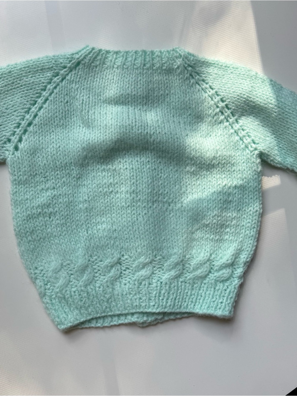 Mint Cable Baby’s Cardigan Sweater - Picture 2 of 4